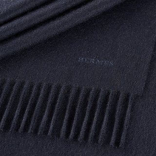 カシミヤマフラー 50×190 cm 《ユニ・ブロデ》 GM - ブルー | Hermès